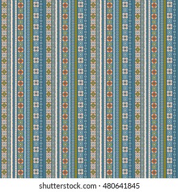Ethnic seamless pattern. Tribal art. Old abstract background texture. Boho motif. Geometric ornament. Carpet, embroidery