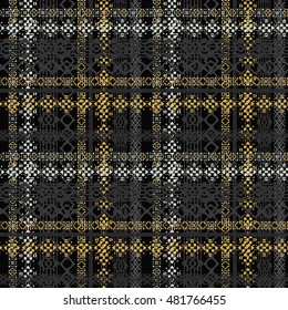 Ethnic seamless pattern. Tribal art. Old abstract background texture. Boho motif. Geometric, floral ornament. Carpet, embroidery