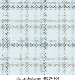Ethnic seamless pattern. Tribal art. Old abstract background texture. Boho motif. Geometric, floral ornament. Carpet, embroidery