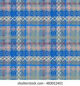 Ethnic seamless pattern. Tribal art. Old abstract background texture. Boho motif. Geometric, floral ornament. Carpet, embroidery