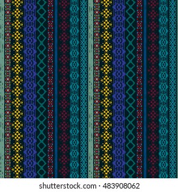 Ethnic seamless pattern. Tribal art. Old abstract background texture. Boho motif. Geometric ornament. Carpet, embroidery