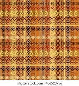 Ethnic seamless pattern. Tribal art. Old abstract background texture. Boho motif. Geometric, floral ornament. Carpet, embroidery