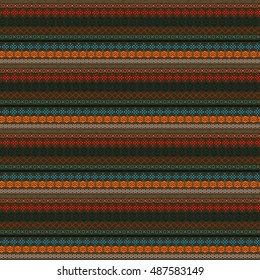 Ethnic seamless pattern. Tribal art print. Old abstract background texture. Boho style. Geometric ornament. Carpet, embroidery. Vector design