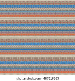 Ethnic seamless pattern. Tribal art print. Old abstract background texture. Boho style. Geometric ornament. Carpet, embroidery. Vector design