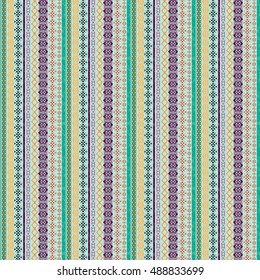 Ethnic seamless pattern. Tribal art print. Old abstract background texture. Boho style. Geometric ornament. Carpet, embroidery. Vector design