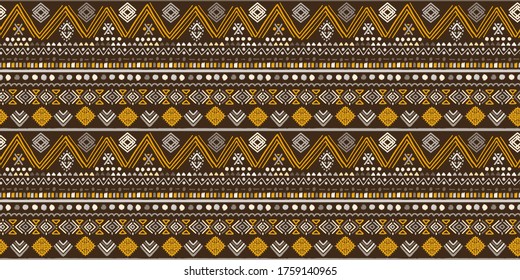 Ethnic seamless pattern. Tribal background. Vintage geometric print. Fabric design, wallpaper