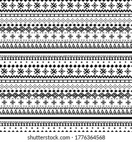 Patrón étnico sin fisuras. Fondo tribal. Impresión de borde geométrico. Diseño de tejido, papel tapiz
