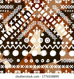 Ethnic seamless pattern. Tribal background. Geometric print. Fabric design, wallpaper