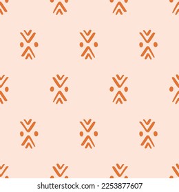 Ethnische nahtlose Muster. Tribale geometrische Hintergrundstruktur. Azteken-Ornament, minimaler Druck. Vektorgrafik. Dekorativ-modische abstrakte Kulisse. Retro-Stil