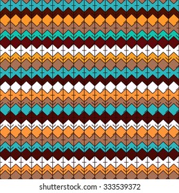 Ethnic seamless pattern. Tribal geometric background. Ethno design. Modern abstract wallpaper. Vector illustration.