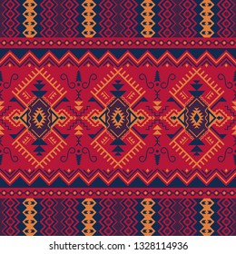 Ethnic seamless pattern. Tribal kilim. Mexican, Aztec, Turkish geometric print.