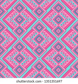 Ethnic seamless pattern. Tribal line print in african, mexican, american, indian style. Geometric boho background. Ethnic and tribal motifs can be used in fabric design