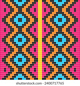 Ethnic seamless pattern. Tribal ornament. Aztec style. Geometric background.