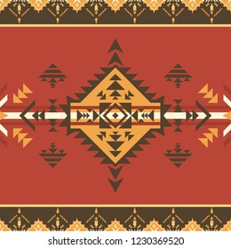 Ethnic seamless pattern. Tribal print. Can be used as wall and floor carpets, bedspreads, tablecloths, carpets, as an element of decor, etc.