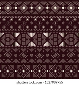 Ethnic seamless pattern in tribal style. Hand drawn repeat background. Vector stock illustration.