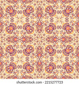 Ethnic seamless pattern. Tribal style African mask.