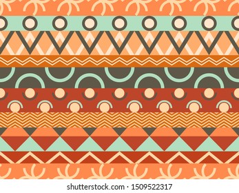 Ethnic seamless pattern. Tribal textiles, hippie fashion style for fabric, clothing and wallpaper. Vector illustration