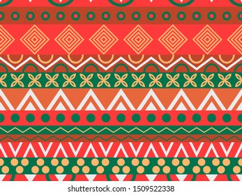 Ethnic seamless pattern. Tribal textiles, hippie fashion style for fabric, clothing and wallpaper. Vector illustration
