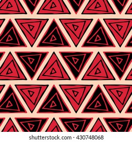 Ethnic seamless pattern. Tribal triangles seamless background