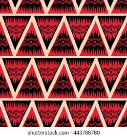 Ethnic seamless pattern. Tribal triangles seamless background
