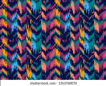 Ethnic seamless pattern. Tribal ethnic vector texture. Striped pattern in Aztec style. Ikat geometric folklore ornament. Ethnic motif for wrapping, wallpaper, fabric, textile, craft, embroider.