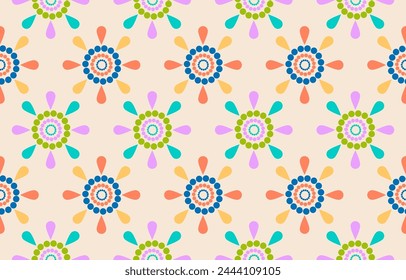 Ethnic seamless pattern in tribal.Geometric design background texture in native American, Mexican, African, Aboriginal style.Aztec geometric folk culture art background.Boho abstract design for deco.