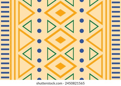 Ethnic seamless pattern in tribal.Geometric design background texture in native American, Mexican, African, Aboriginal style.Aztec geometric folk culture art background.Boho abstract design for decor.