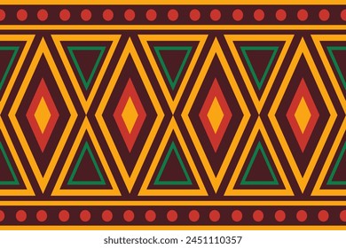 Ethnic seamless pattern in tribal.Geometric design background texture in native American, Mexican, African, Aboriginal style.Aztec geometric folk culture art background.Boho abstract design for decor.