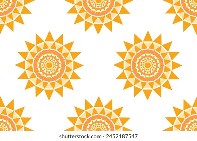 Ethnic seamless pattern in tribal.Geometric design background texture in native American, Mexican, African, Aboriginal style.Aztec geometric folk culture art background.Boho abstract design for decor.