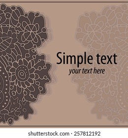 Ethnic seamless pattern. Vector card template. Hand drawn abstract background. Invitation or greeting  card. Floral ornament. 