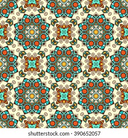 Ethnic seamless pattern. Vector tribal background. Aztec and indian style, vintage print.