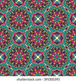 Ethnic seamless pattern. Vector tribal background. Aztec and indian style, vintage print.