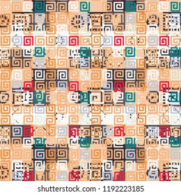 Ethnic seamless pattern. Vintage print. Abstract geometric background. Tile, patchwork. Fabric design, wallpaper