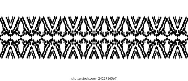 Ethnic seamless pattern. Vintage stripe border ornament vector. Classic ornate antique element. Ikat style. Decorative border design for frame, textile, fabric, curtain, rug, cover.