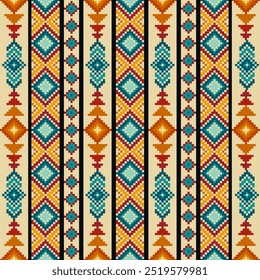 Ethnic seamless pattern,Geometric  navajo ornament,Traditional Native American pattern