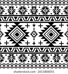 Ethnic seamless patterns. Aztec geometric backgrounds. Stylish navajo design for fabric textile carpet wallpaper.