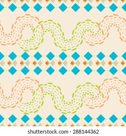 Ethnic Seamless Patterns. Aztec Geometric Background. Stylish Indian Fabric. Modern Abstract Wallpaper. Vector Design.