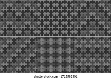Ethnic seamless patterns collection. Mosaic tiles set. Folk wallpapers. Tribal ornaments. Geometric backdrops. Ethnical motif. Surface textures, textile prints. Abstract backgrounds. Vector images
