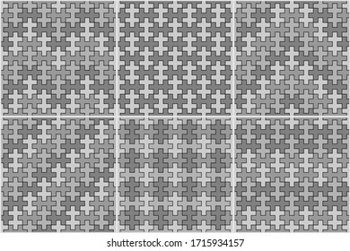 Ethnische Sammlung nahtloser Muster. Mosaikfliesen-Set. Folk-Wallpaper. Stammesverzierungen. Geometrische Rückwürfe. Ethnisches Motiv. Oberflächentexturen, Stoffdrucke. Abstrakte Hintergründe. Vektorillustration-Bilder.