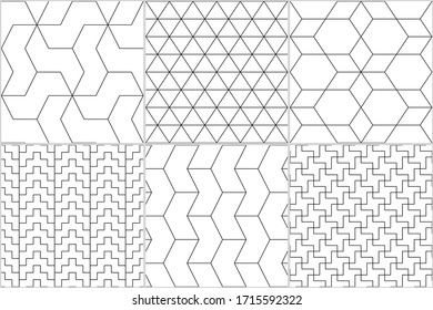 Ethnic seamless patterns collection. Rhombuses, diamonds, lozenges, triangles, hexagons, crosses, chevrons images. Folk prints. Geometrical ornaments set. Tribal wallpapers. Abstracts. Vectors bundle.