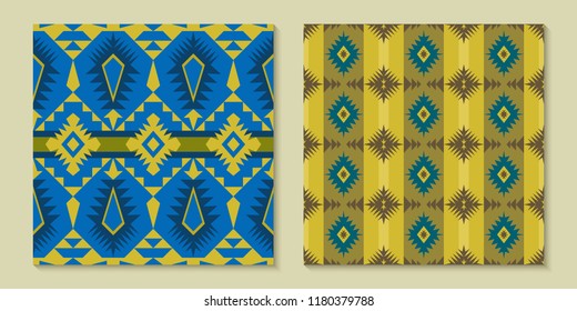 Ethnic seamless patterns. Native Southwest American, Indian, Aztec print.
