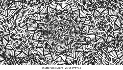 patrones étnicos sin fisuras. Fondos geométricos tribales en blanco y negro. impresión abstracta moderna.