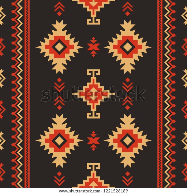 Ethnic Seamless Patterns Tribal Print Kilim Stock Vector Royalty Free 1221526189