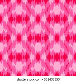 Ethnic seamless pink pattern. Boho winter textile print. Geometric wallpaper with abstract elements.