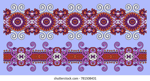 ethnic seamless stripe pattern, decorative ornamental design to print on fabric or paper, vector illustration