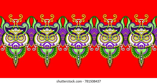 ethnic seamless stripe pattern, decorative ornamental design to print on fabric or paper, vector illustration