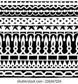 Ethnic seamless stripe pattern. Vector illustration for your cute design. Borders and frames.