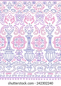 Ethnic seamless stripe pattern. Vector illustration for your cute design. Borders and frames