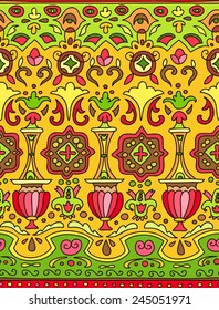 Ethnic seamless stripe pattern. Vector illustration for your cute design. Borders and frames