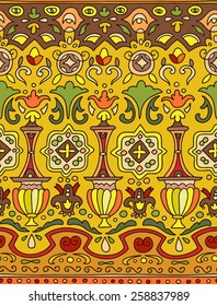 Ethnic seamless stripe pattern. Vector illustration for your cute design. Borders and frames